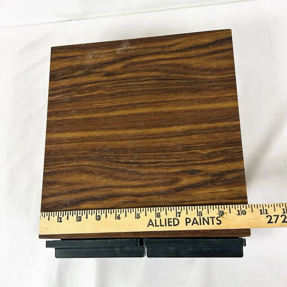 Kenmark 24 Count 2 Drawer Cassette Tape Holder Faux Wood Grain Vintage